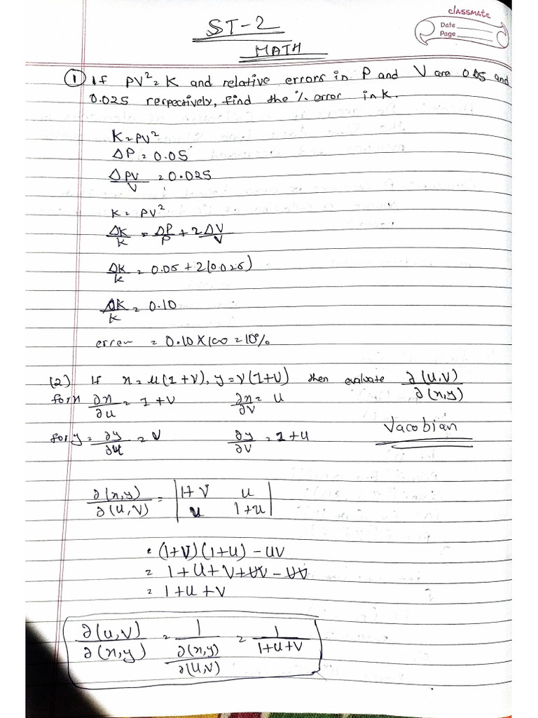 ST-2 Math Paper Solution | PDF