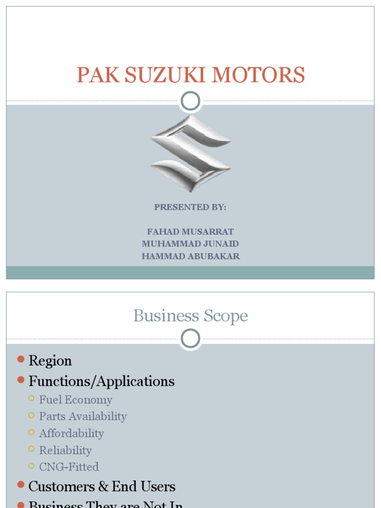 Pak Suzuki Motors Pdf Strategic Management Luxury Vehicles