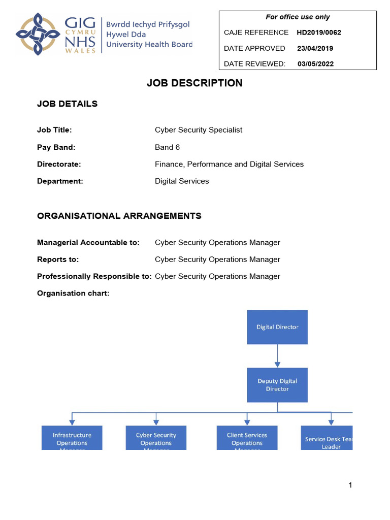 100-AC125-0425 - Job Description and Person Specification | PDF ...