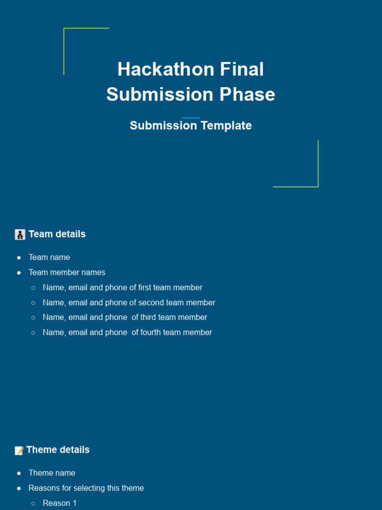 Submission Template For Innovation 4 Education Equity Hackathon | PDF