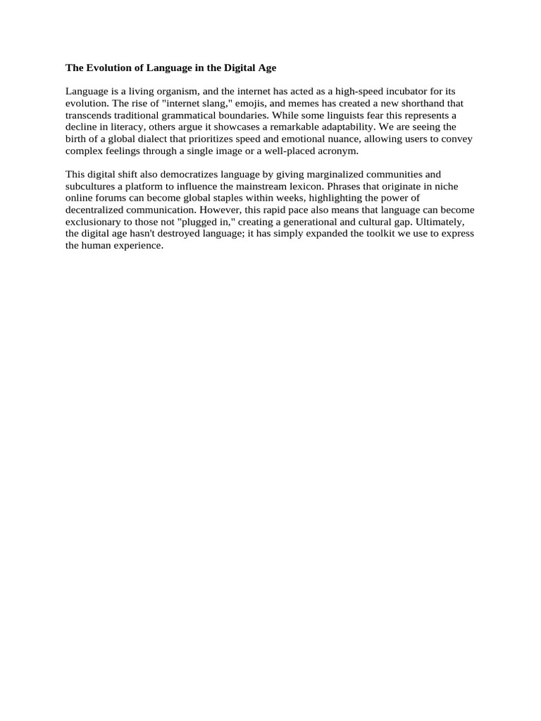 The Evolution of Language in The Digital Age | PDF