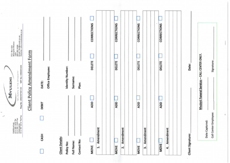 Amendment Form | PDF