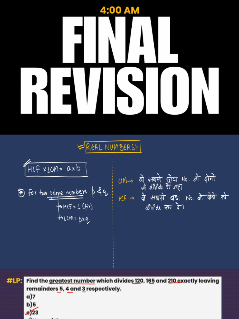 Maths Final Revision 2026 | PDF