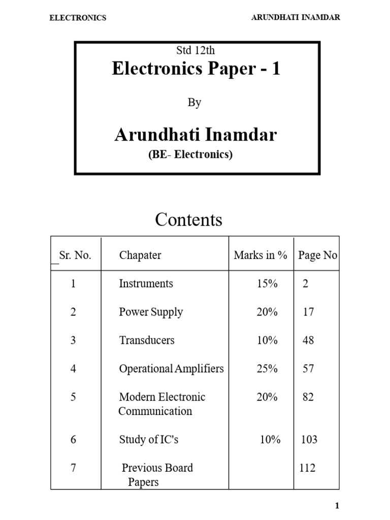 Electronic Notes Part I | PDF