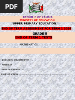Grade 5 Mathematics Exam Term 1 2025 | PDF | Arithmetic | Mathematics