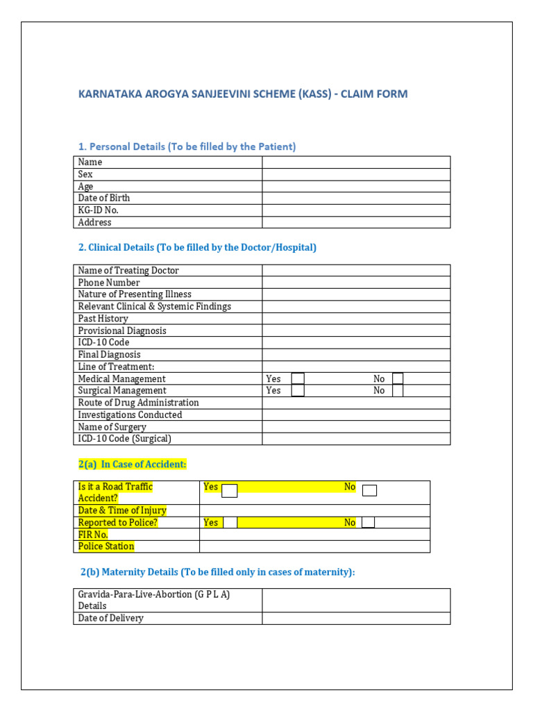 Kass Claim Form | PDF