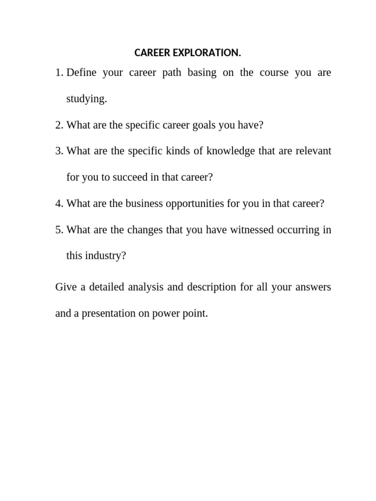Career Exploration | PDF