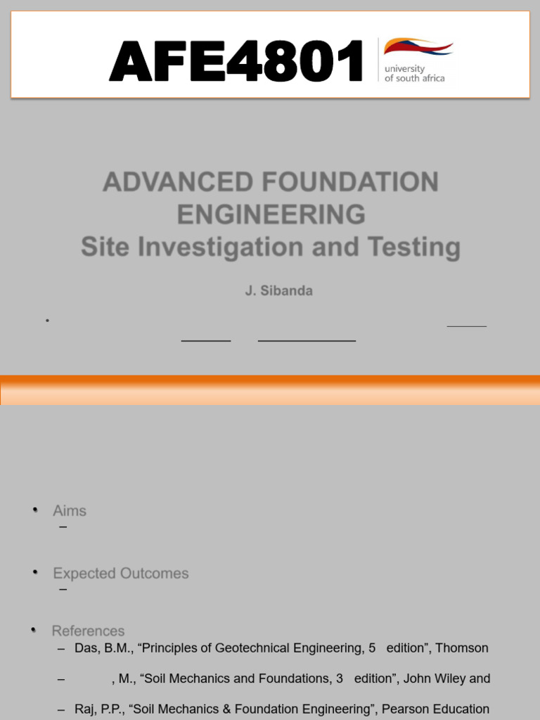 Study Unit 1 - Site Investigation and Testing (UNISA) | PDF | Earth ...