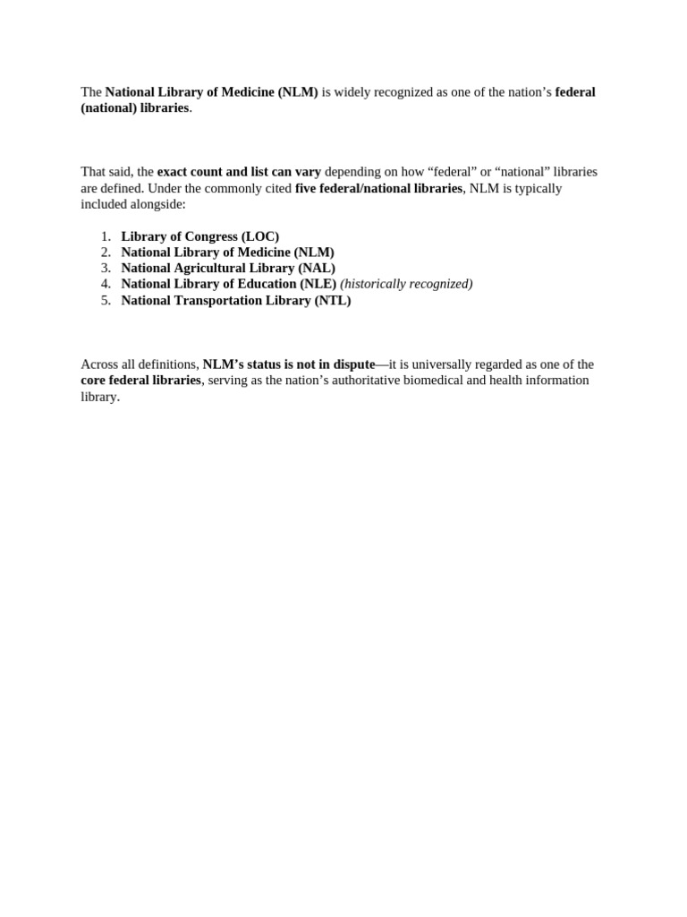 The National Library of Medicine | PDF