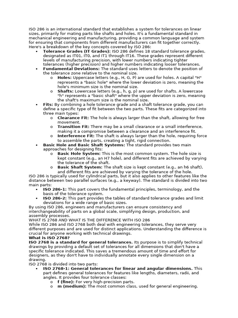 Mini Project On Iso 286 and Iso 2768 | PDF | Engineering Tolerance ...