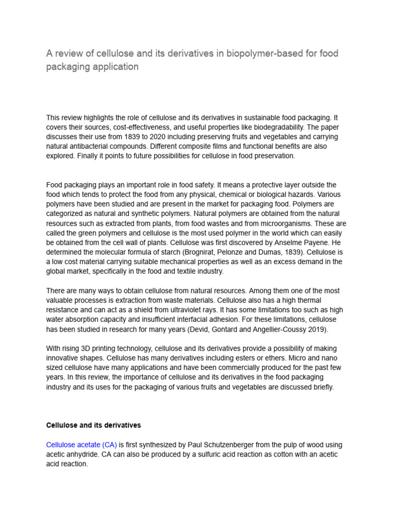 Trends in Food Science & Technology | PDF | Cellulose | Food Preservation