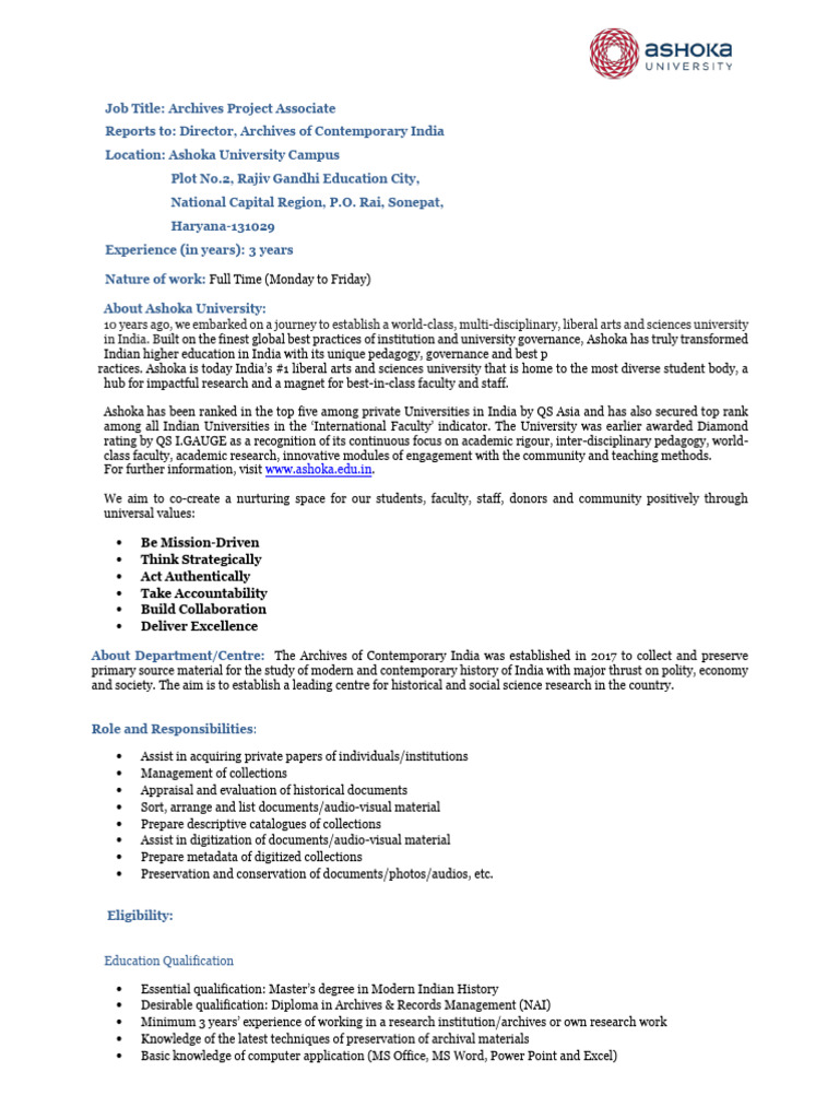 JD Format Archives Associate 2024 | PDF | Salary