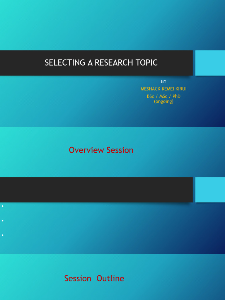 Selecting A Research Topic | PDF | Theory | Knowledge
