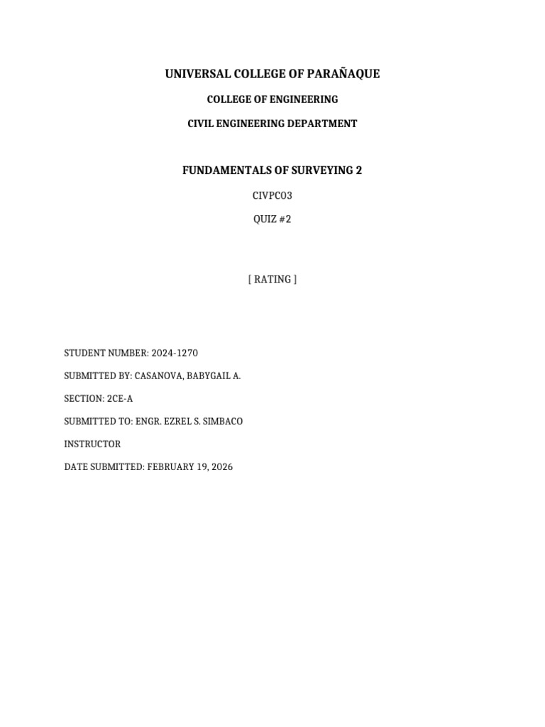 Quiz Cover Page Template | PDF