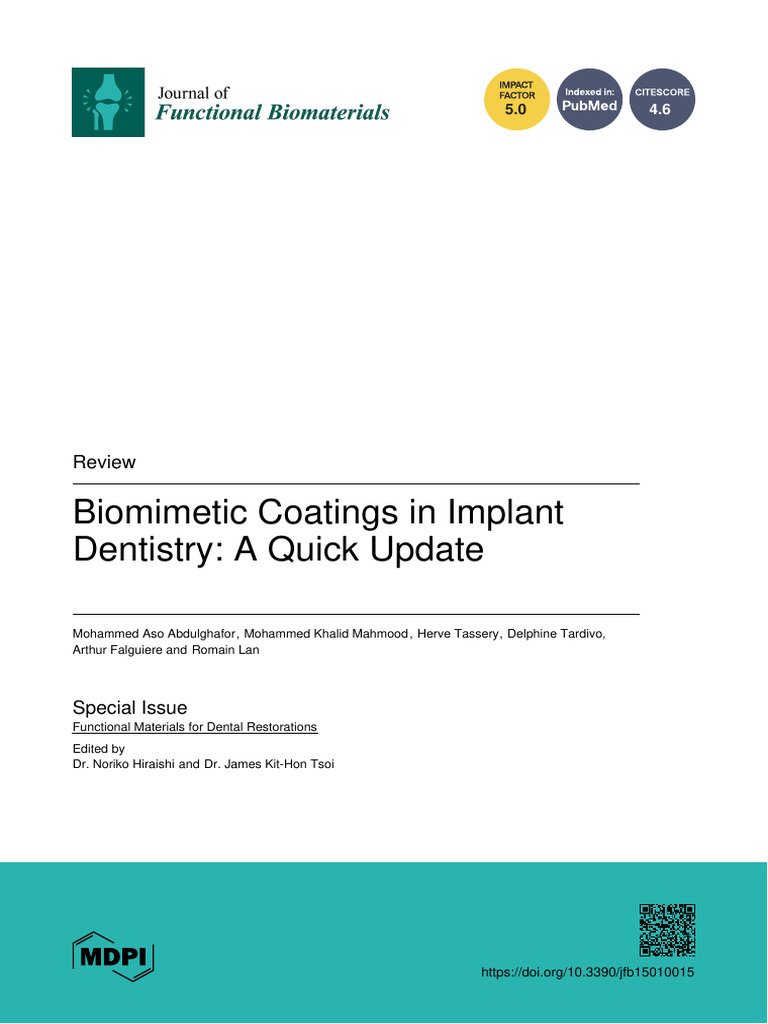 Biomimetic Coatings in Implant | PDF | Extracellular Matrix | Bone