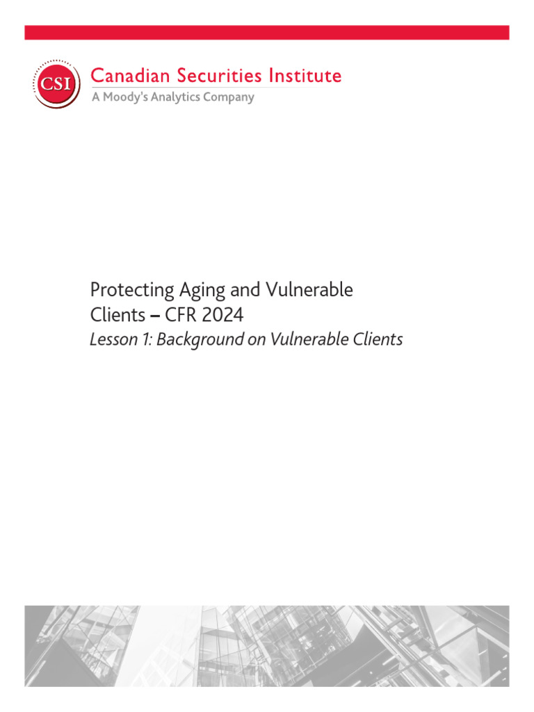 Eldery and Vulnerable Clients | PDF | Power Of Attorney | Investing