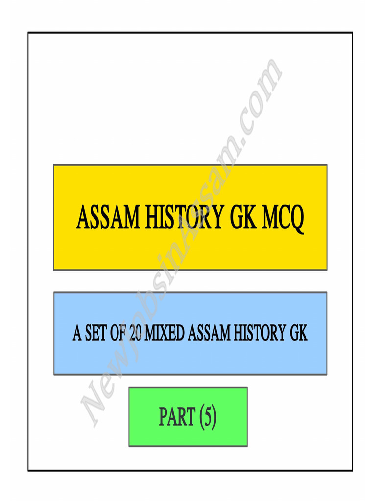 Assam History GK PDF Part 5 | PDF