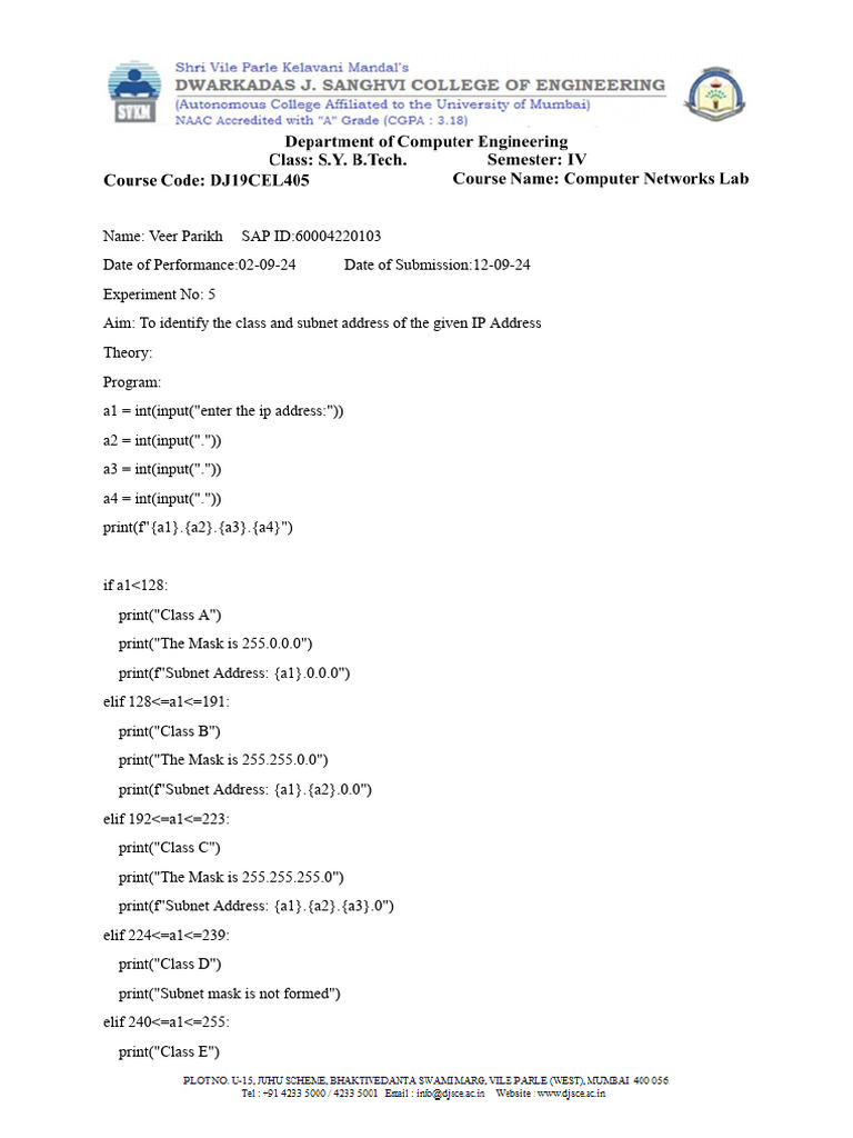 CN Lab Manual Template | PDF