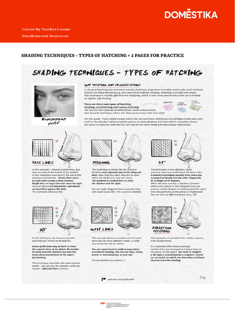 U2 - Types of Hatching and 2 Pages For Exercises | PDF