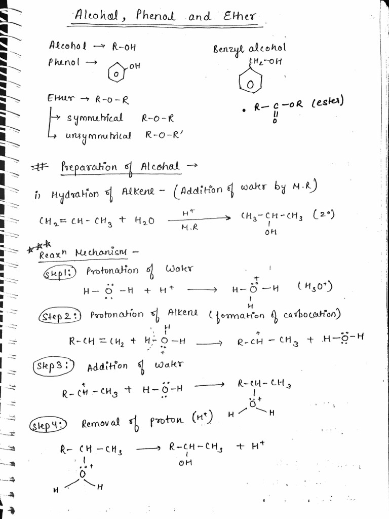 Alcohol, Phenol and Ether | PDF