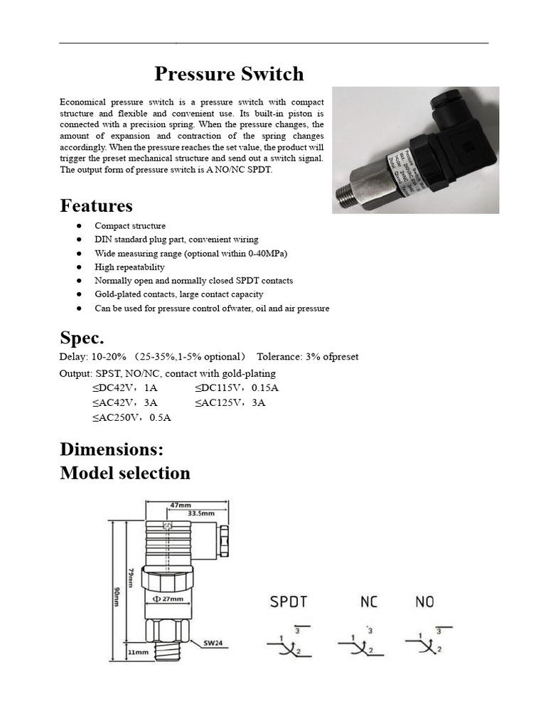 Pressure Switch | PDF