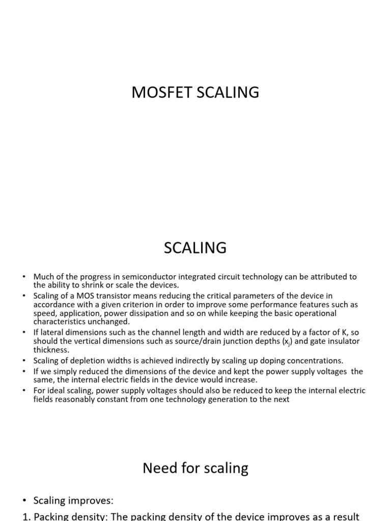 Module 5 - Mosfet Scaling &finfet | PDF | Mosfet | Field Effect Transistor