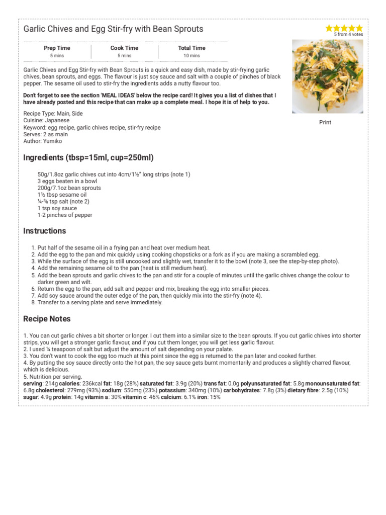 Garlic Chives and Egg Stir-Fry With Bean Sprouts - RecipeTin Japan ...