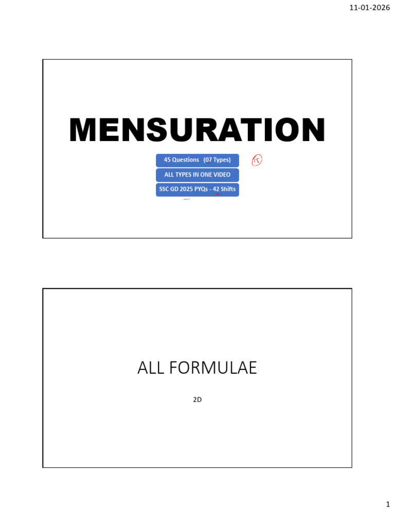 03 Mensuration Revision - All Types in 1 Video | PDF