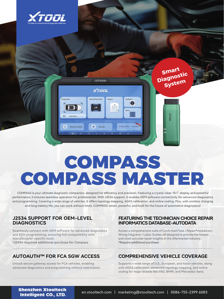 Gasoline Diagnostic Tools Compass Brochure | PDF | Automotive ...