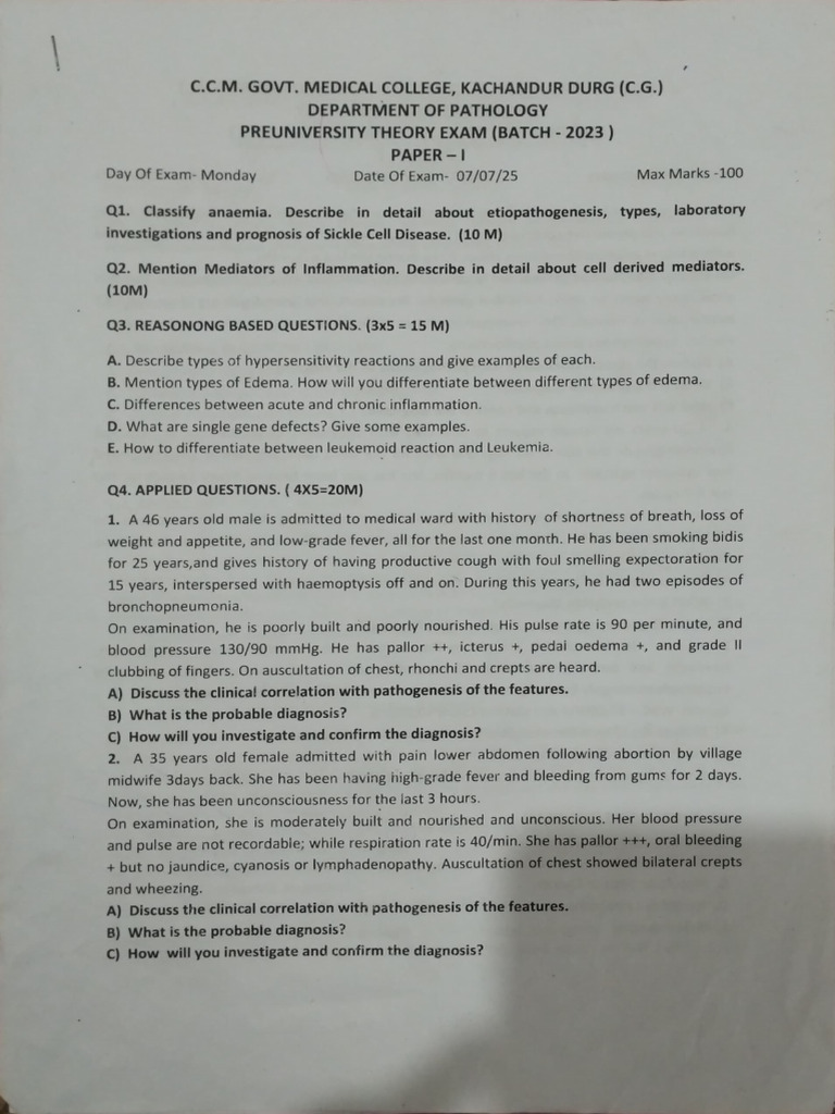 Pre Uni 2nd Year Paper | PDF