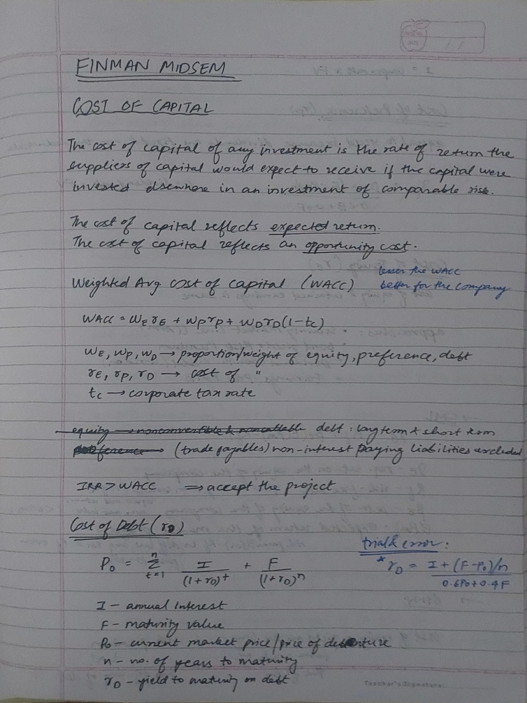 Finman Midsem Notes - Anshul | PDF