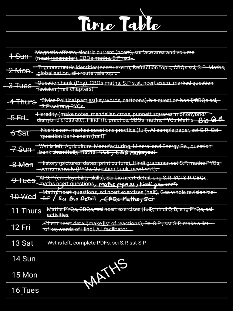 Time Table | PDF