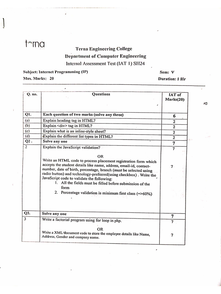 Sem 5 Iat Pyq SH24 | PDF