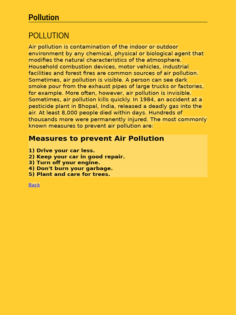 Air Pollution of Pollution (HTML) | PDF