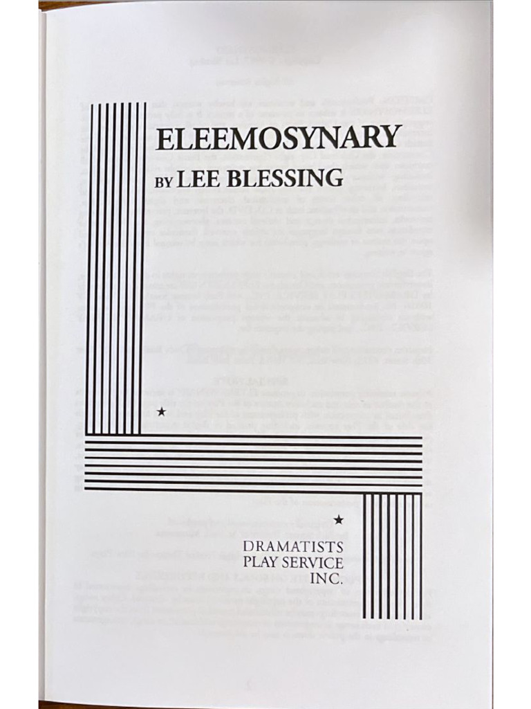 Eleemosynary Script | PDF