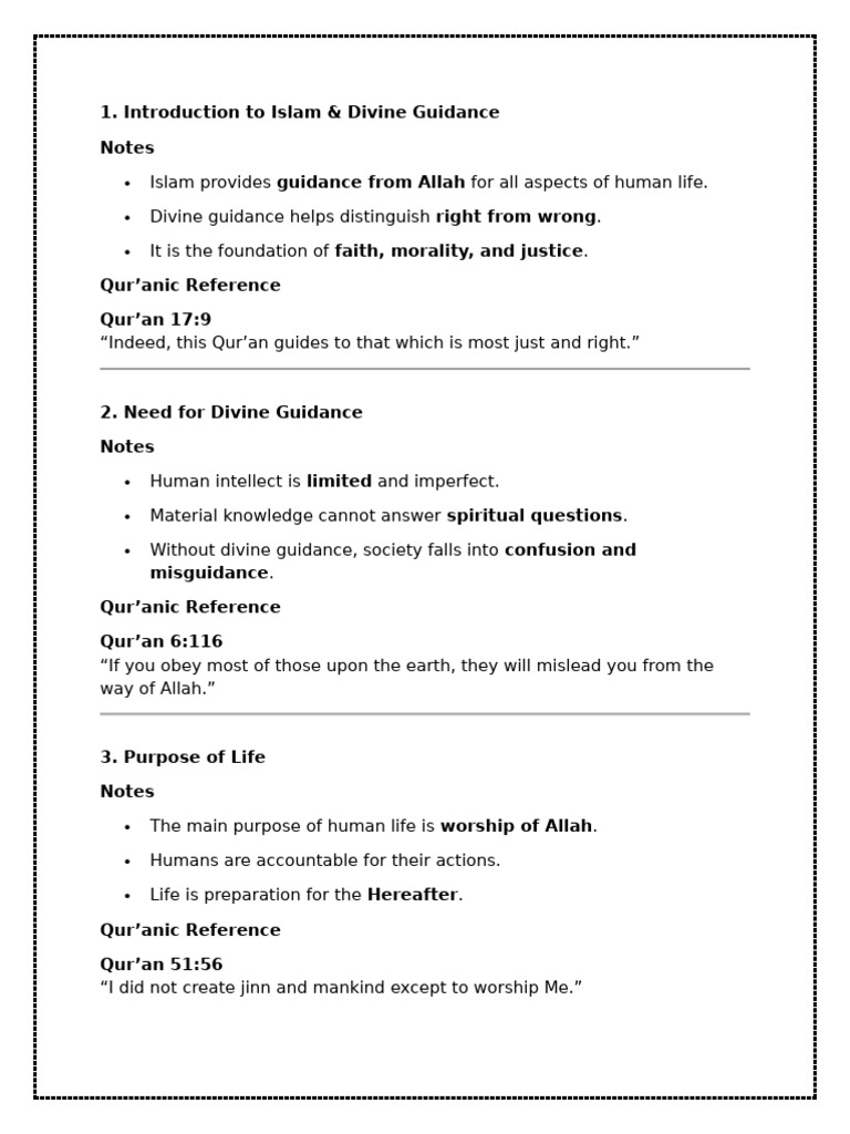 Islamic Studies Lecture 1 | PDF | Quran | Islam