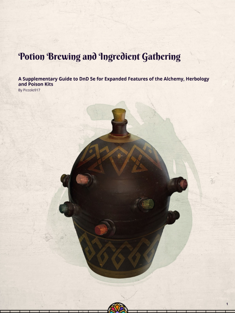 Potion Brewing and Ingredient Gathering For DND 5e - GM Binder | PDF