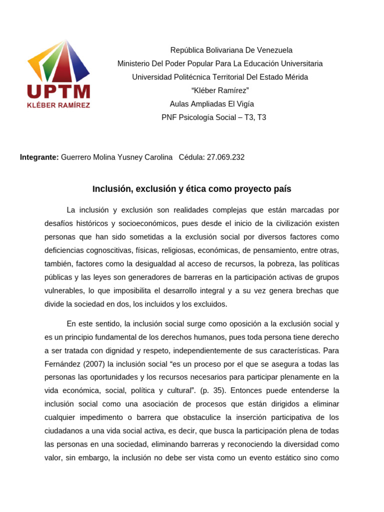 Inclusion y Exclusion | PDF | Exclusión social | Desigualdad social