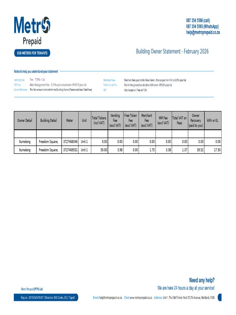 Building Owner Statement A To M | PDF