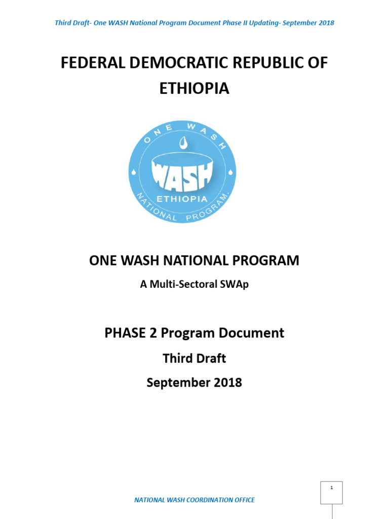 Federal Democratic Republic of Ethiopia One Wash National Program | PDF ...