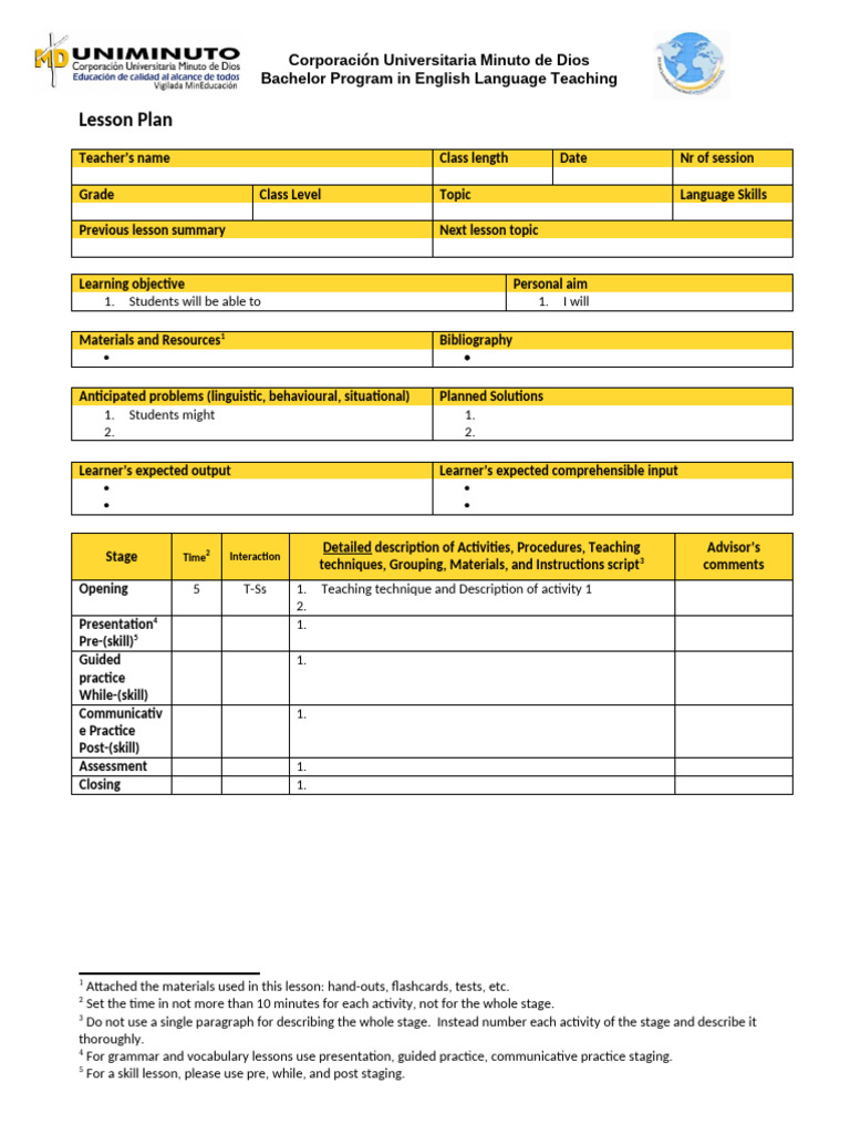 4.lesson Planning Format 2 | PDF | Lesson Plan | Behavior Modification