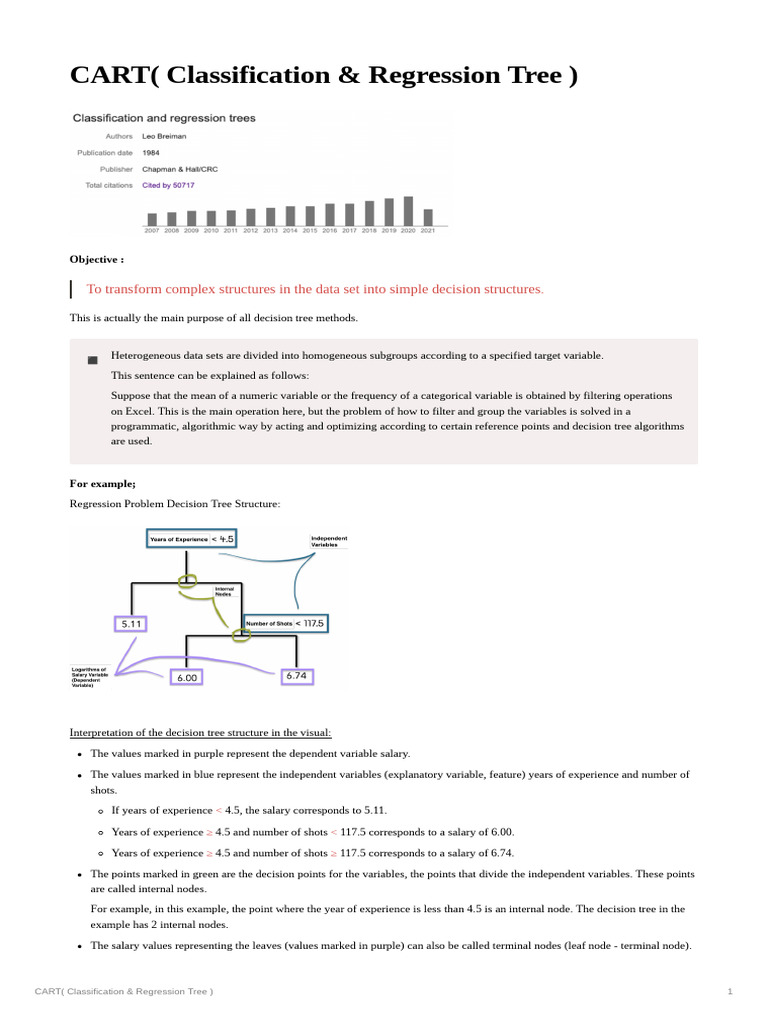 CART Classification Regression Tree 1671728959 | PDF | Errors And ...