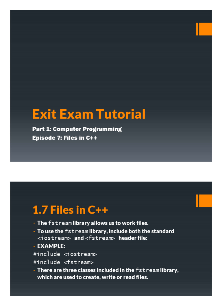Chapter 7 - Files in C++ | PDF