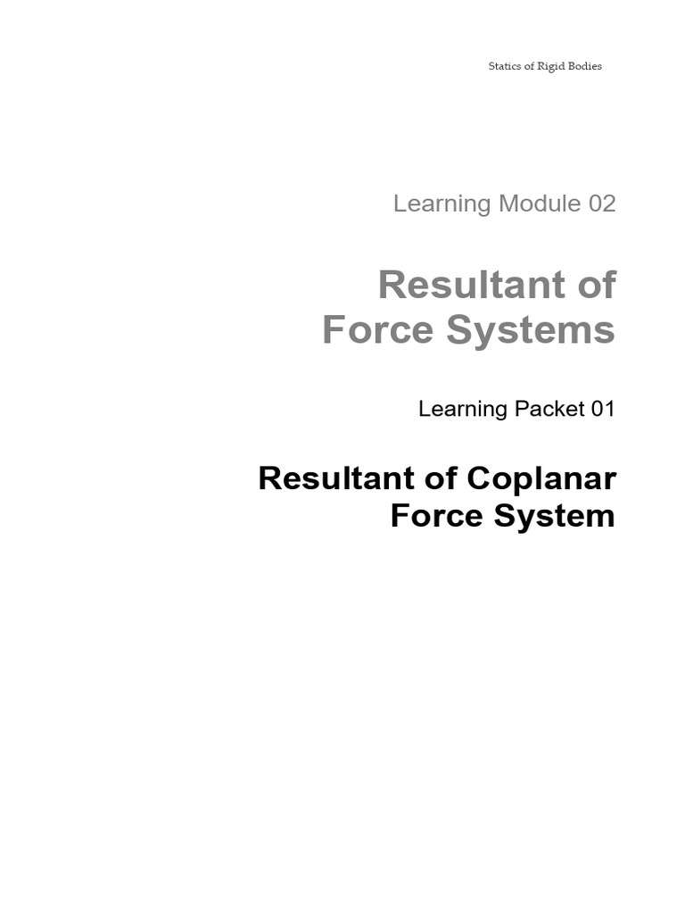 Topic 1 - Resultant of Coplanar Force System | PDF | Force | Euclidean ...
