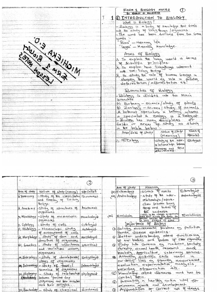 Biology Notes f1 Current | PDF