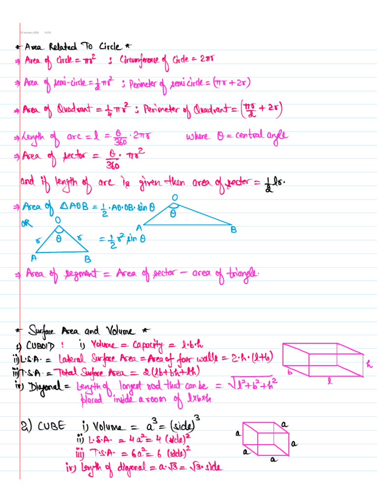 Short Revision Notes | PDF