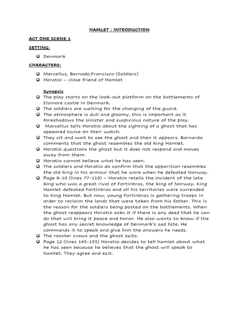 Hamlet Act 1 Scene 1 | PDF