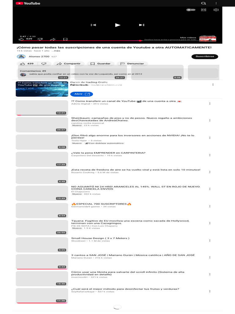 ¡Cómo Pasar Todas Las Suscripciones de Una Cuenta de Youtube A Otra ...