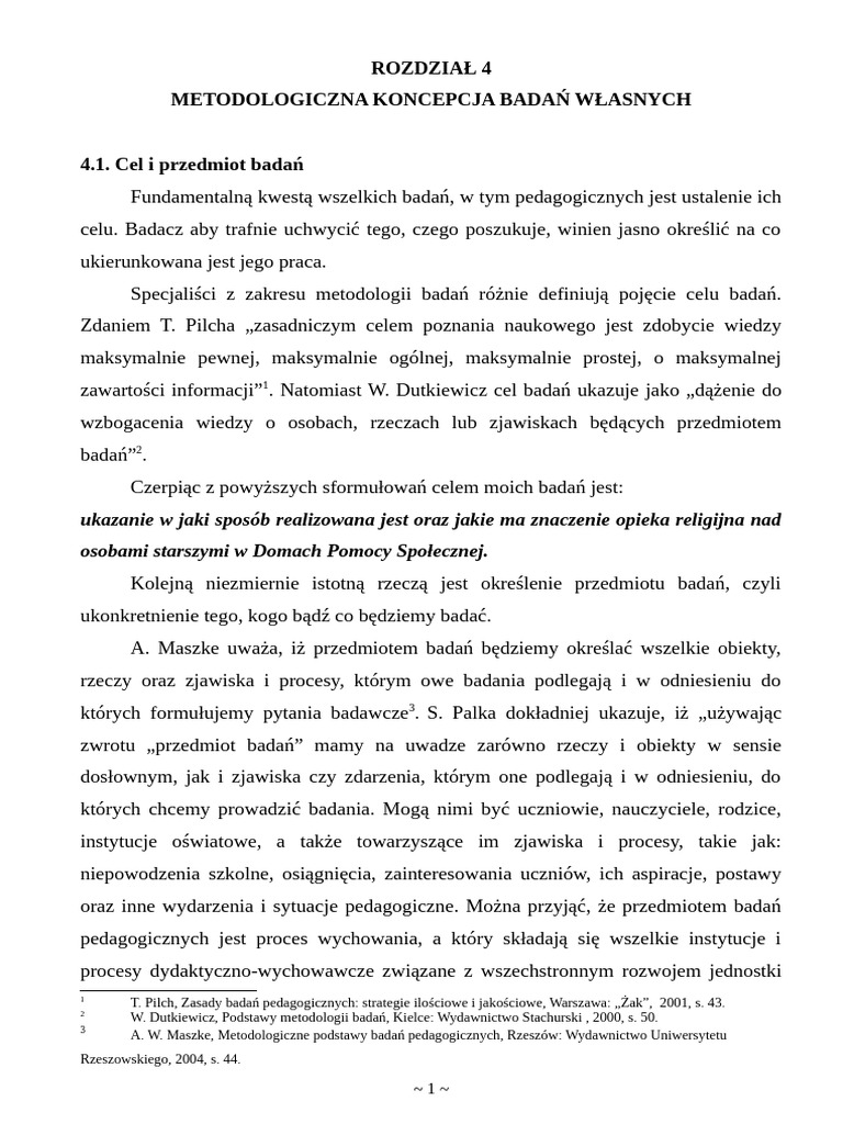 Magisterka - Przyklad Rozdizalu Badawczego | PDF