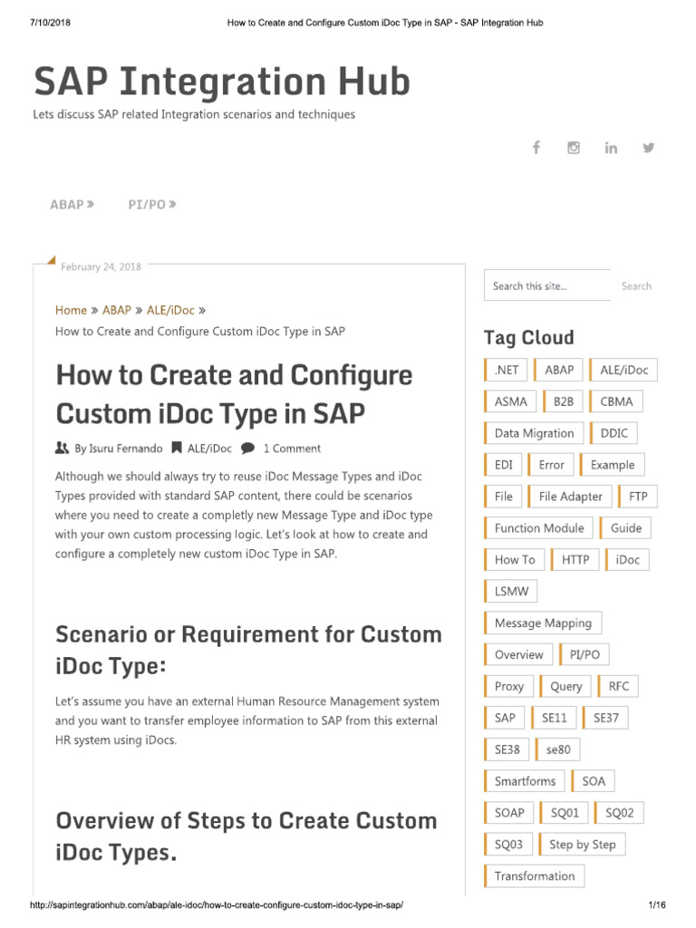 How To Create and Configure Custom Idoc Type in SAP - SAP Integration ...
